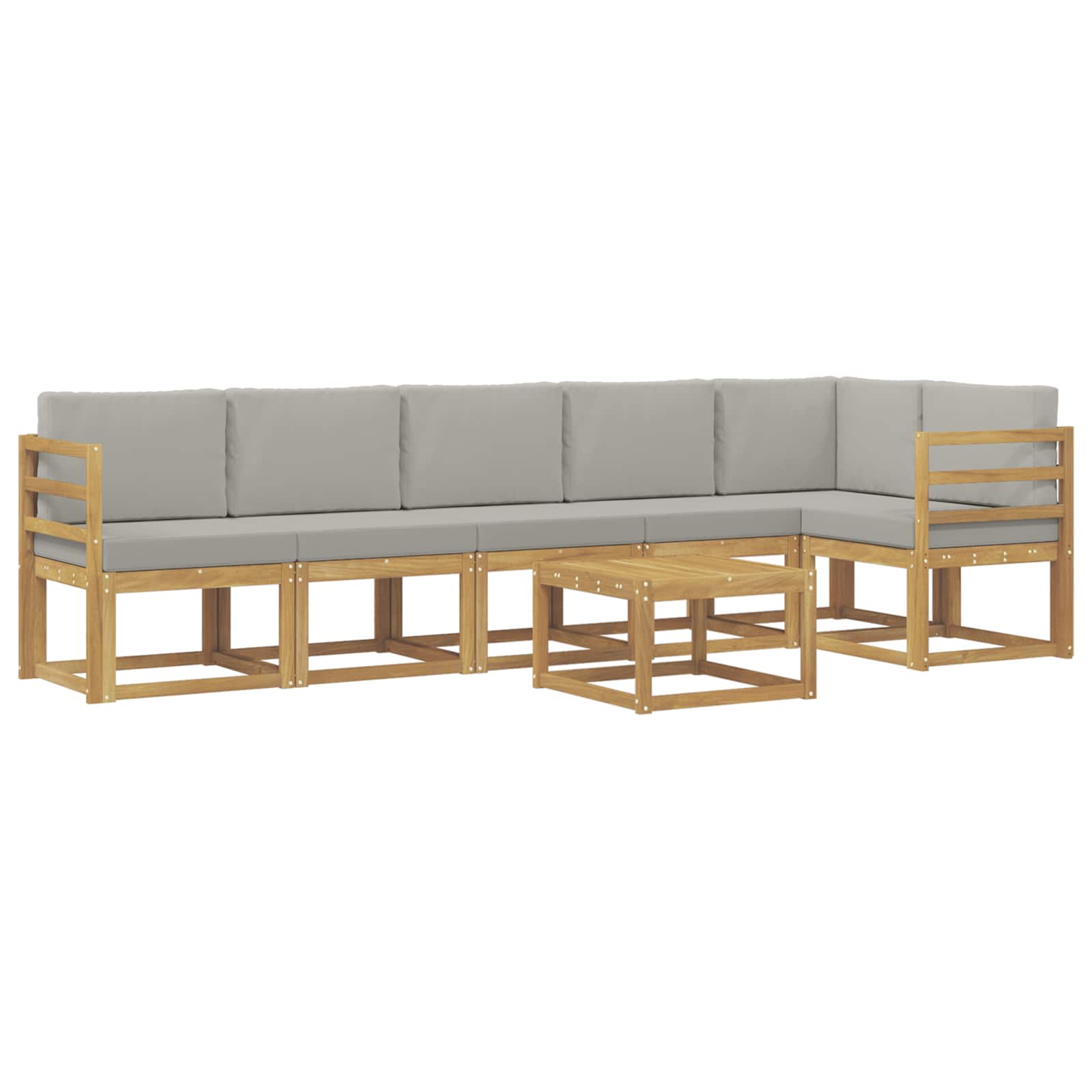 Outdoor-Sofagarnitur mit Kissen 7 pcs Weiß und Hellgrau