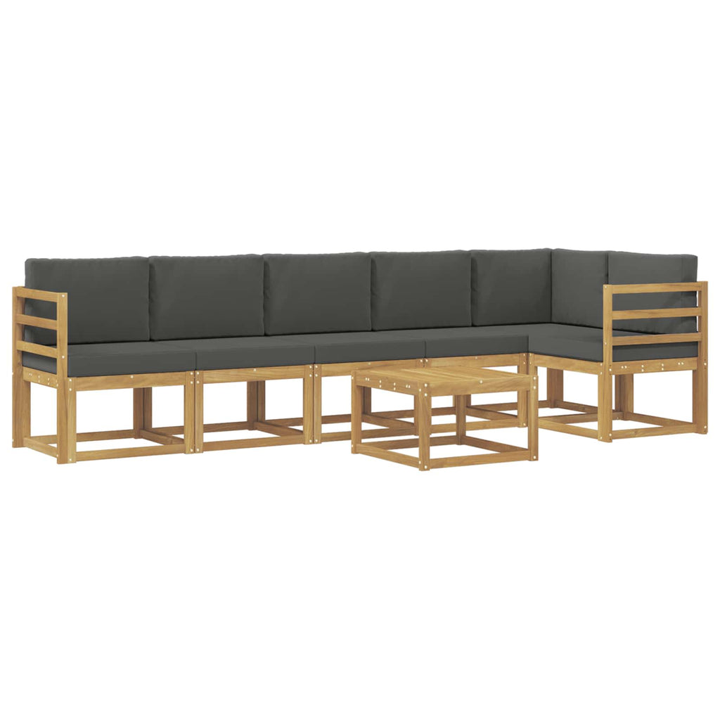 Outdoor-Sofagarnitur 7 pcs Weiß und Anthrazit Polyester