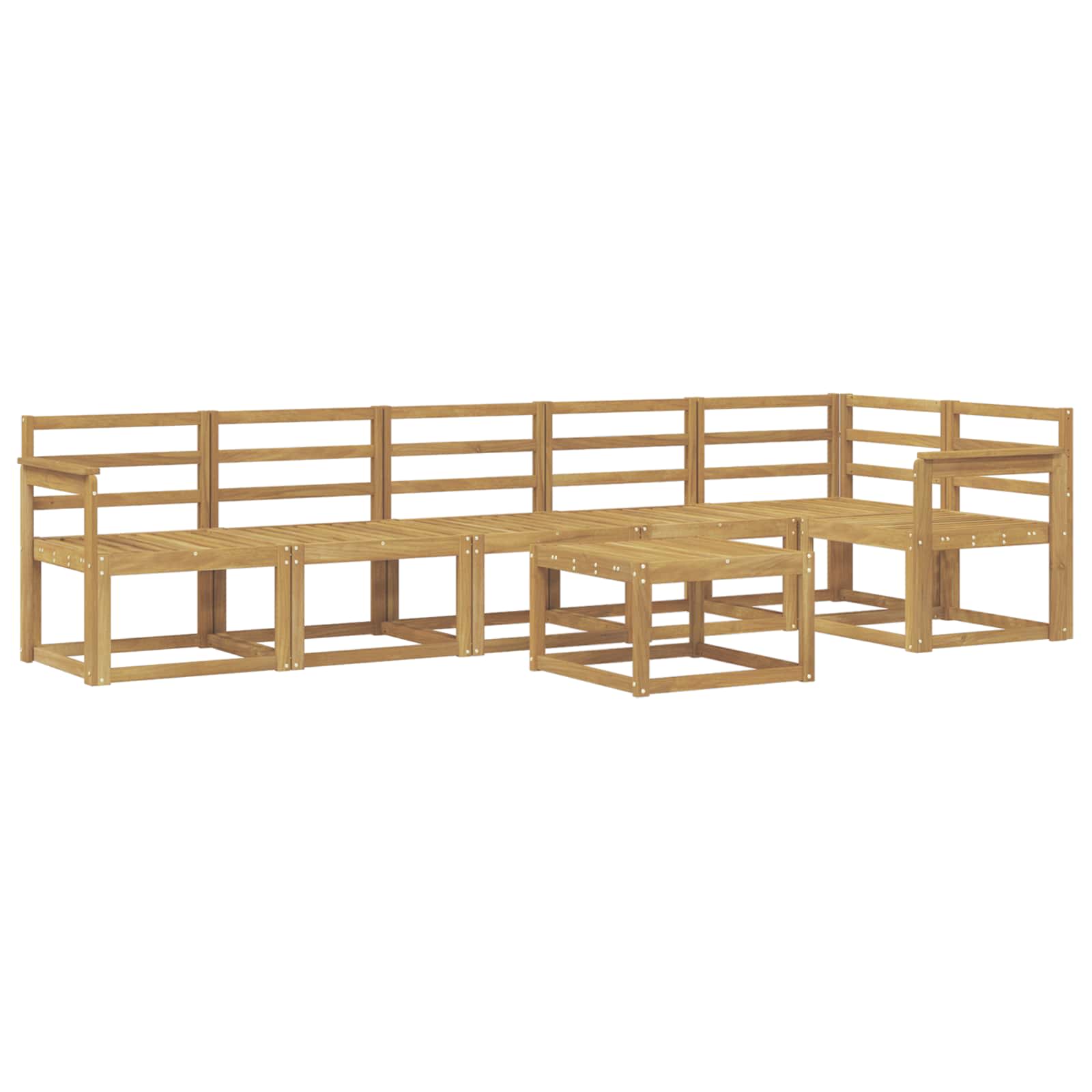Outdoor-Sofagarnitur 7 pcs Weiß Massivholz Akazie