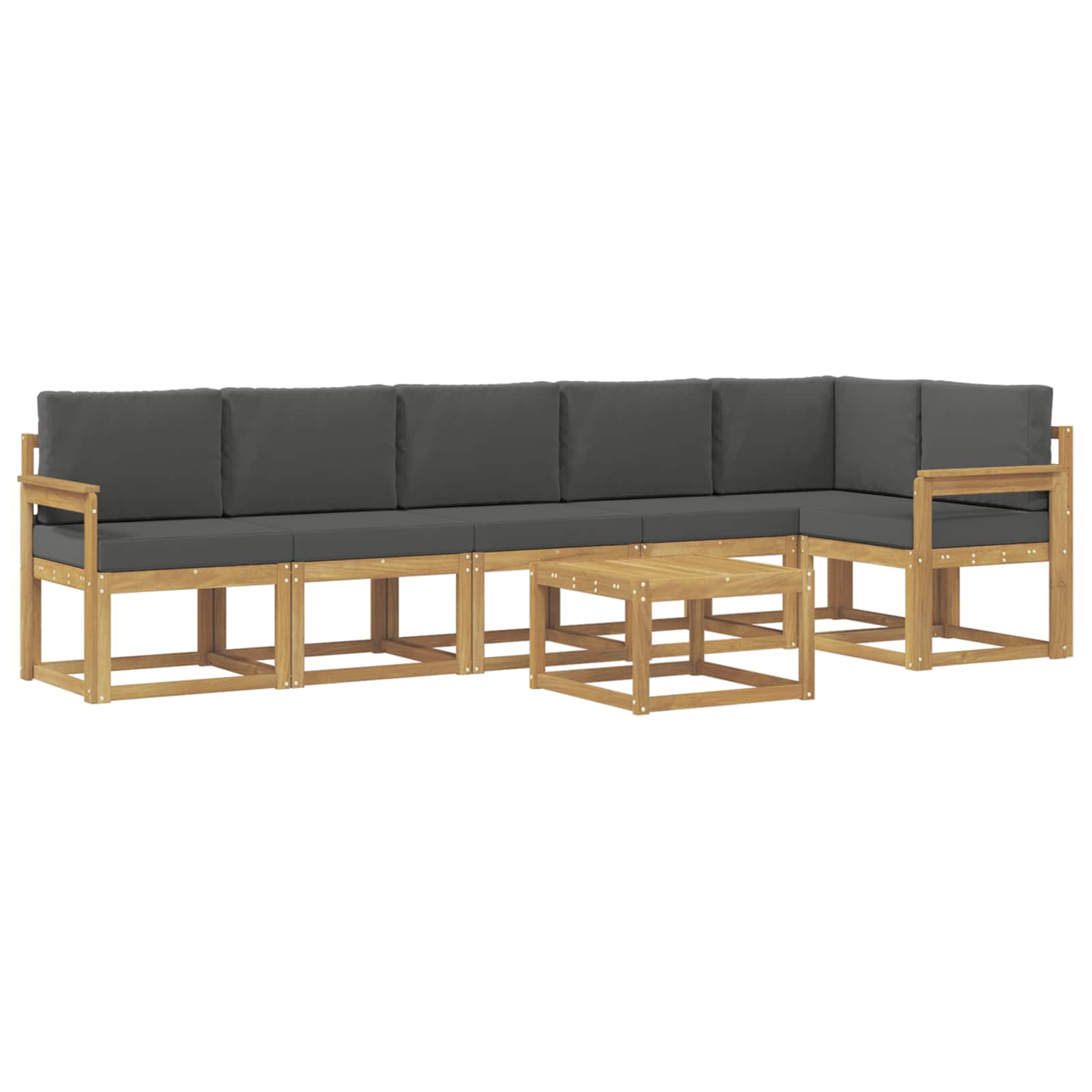 Outdoor-Sofagarnitur 7 pcs Weiß und Anthrazit Polyester