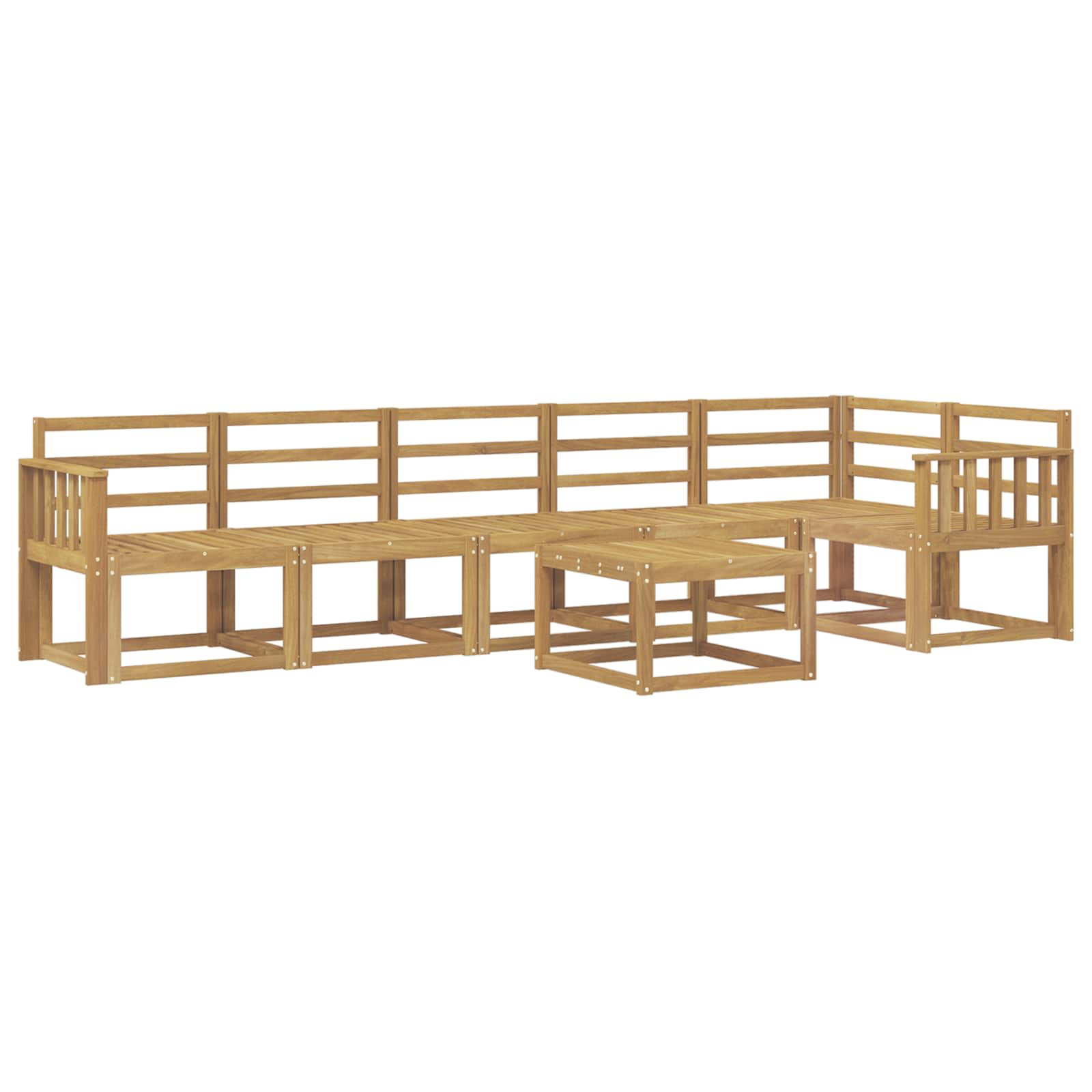 Outdoor-Sofagarnitur 7 pcs Weiß Massivholz Akazie