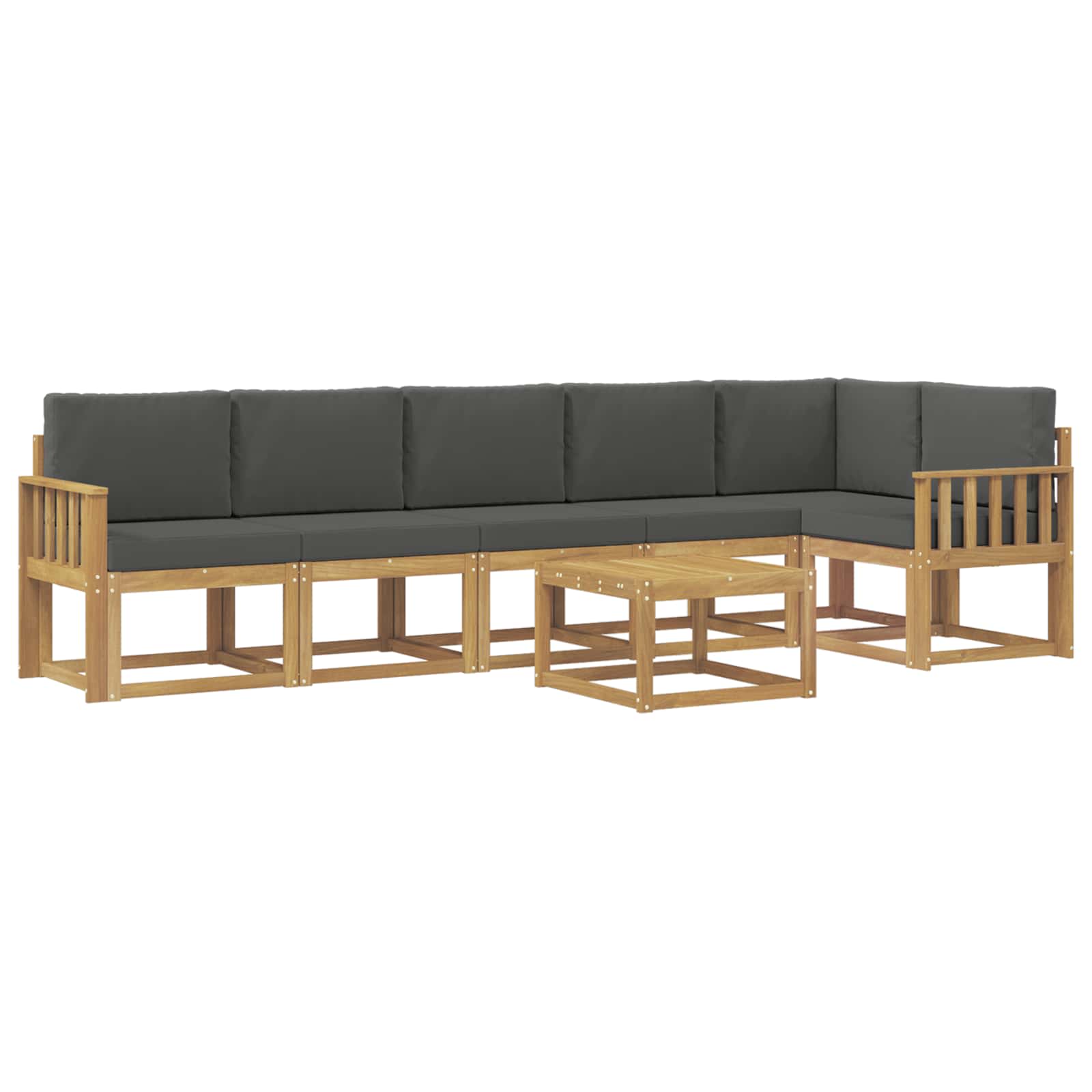 Outdoor-Sofagarnitur 7 pcs Weiß und Anthrazit Polyester