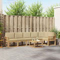 Outdoor-Sofagarnitur mit Kissen 7 pcs Weiß und Beige Polyester