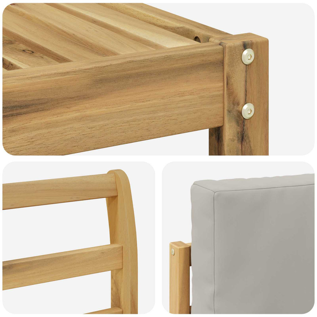 Outdoor-Sofagarnitur mit Kissen 7 pcs Weiß und Hellgrau