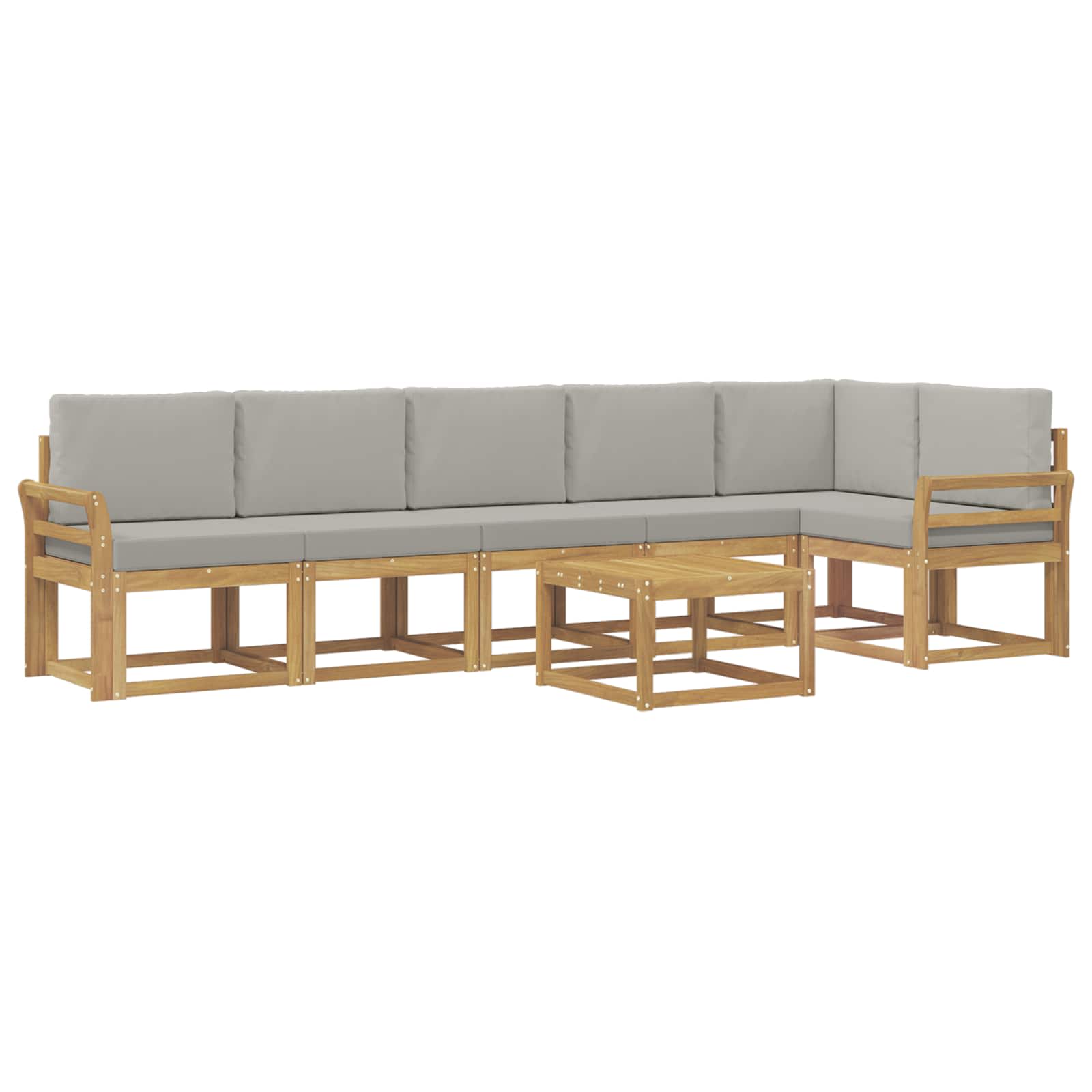Outdoor-Sofagarnitur mit Kissen 7 pcs Weiß und Hellgrau