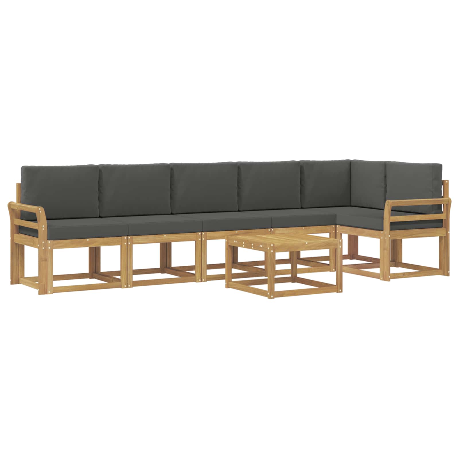 Outdoor-Sofagarnitur 7 pcs Weiß und Anthrazit Polyester
