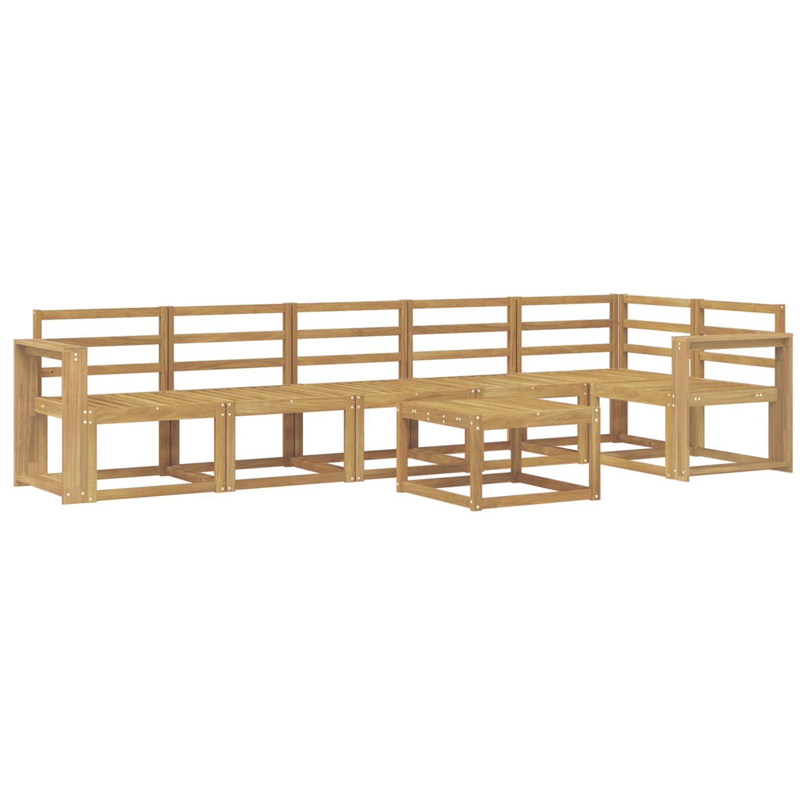 Outdoor-Sofagarnitur 7 pcs Weiß Massivholz Akazie