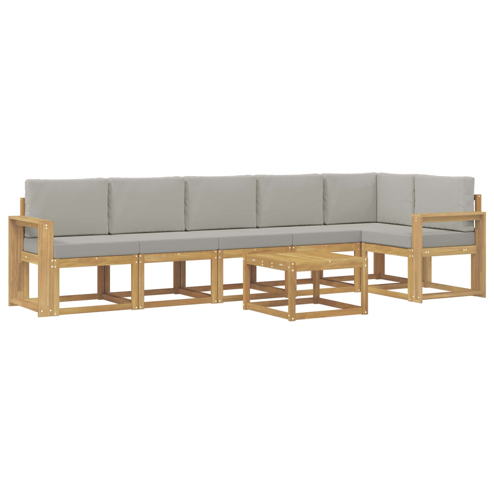 Outdoor-Sofagarnitur mit Kissen 7 pcs Weiß und Hellgrau
