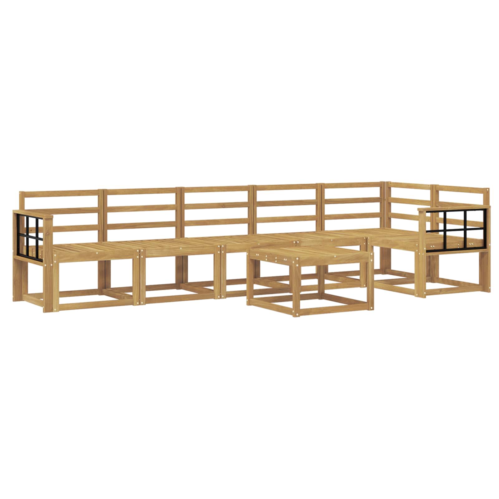 Outdoor-Sofagarnitur 7 pcs Weiß Massivholz Akazie