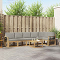 Outdoor-Sofagarnitur mit Kissen 7 pcs Weiß und Hellgrau