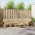 Outdoor-Sofagarnitur mit Kissen 7 pcs Weiß und Beige Polyester