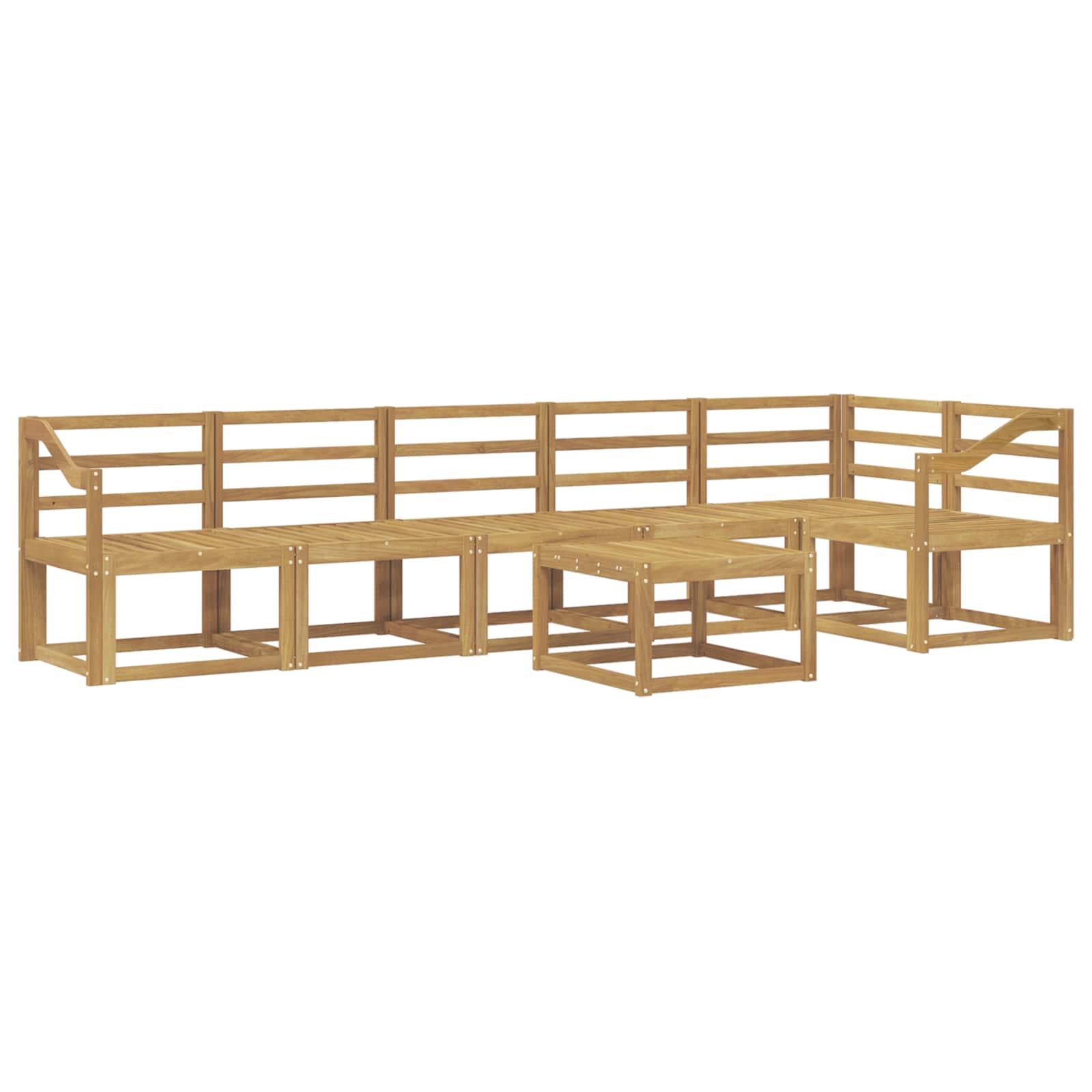 Outdoor-Sofagarnitur 7 pcs Weiß Massivholz Akazie