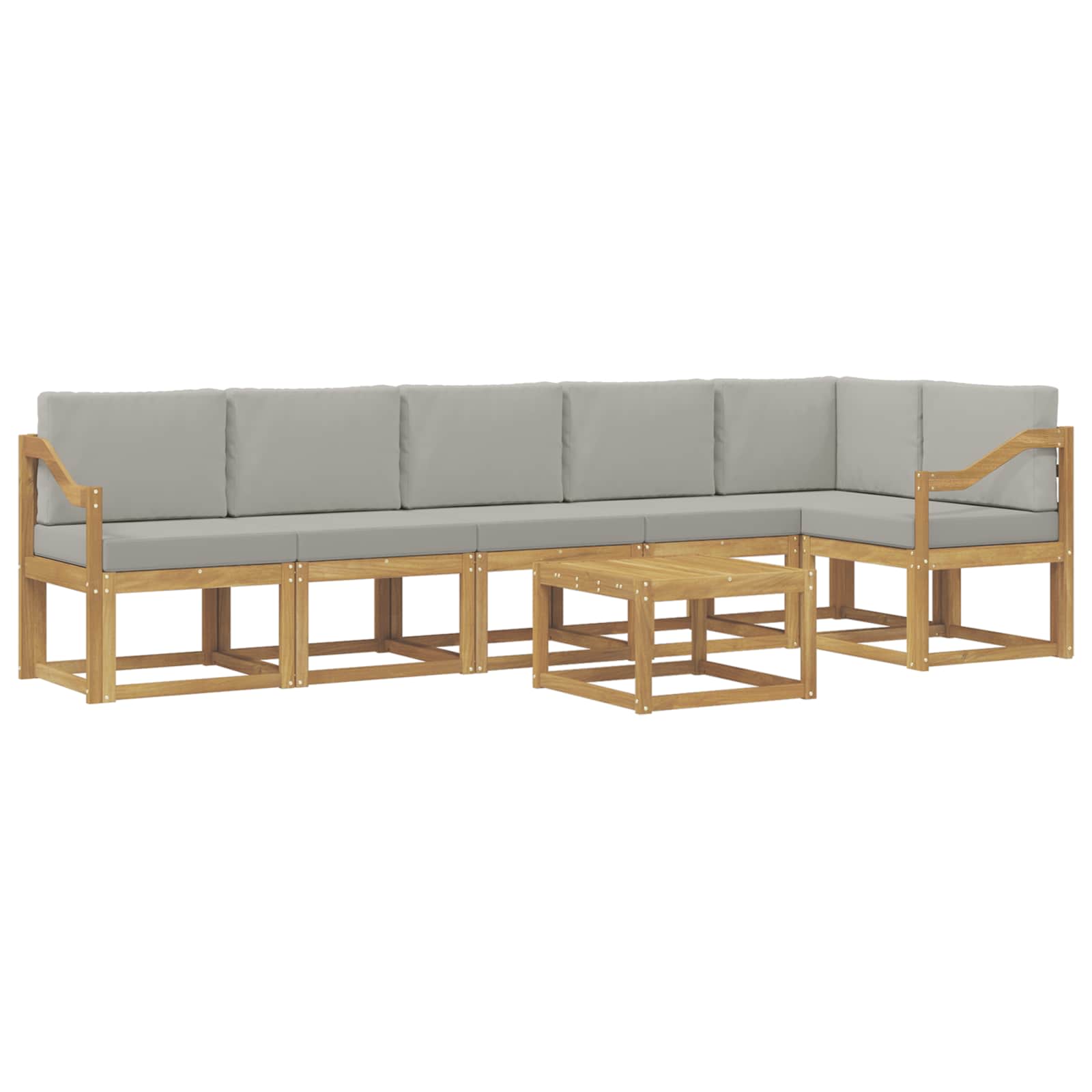 Outdoor-Sofagarnitur mit Kissen 7 pcs Weiß und Hellgrau