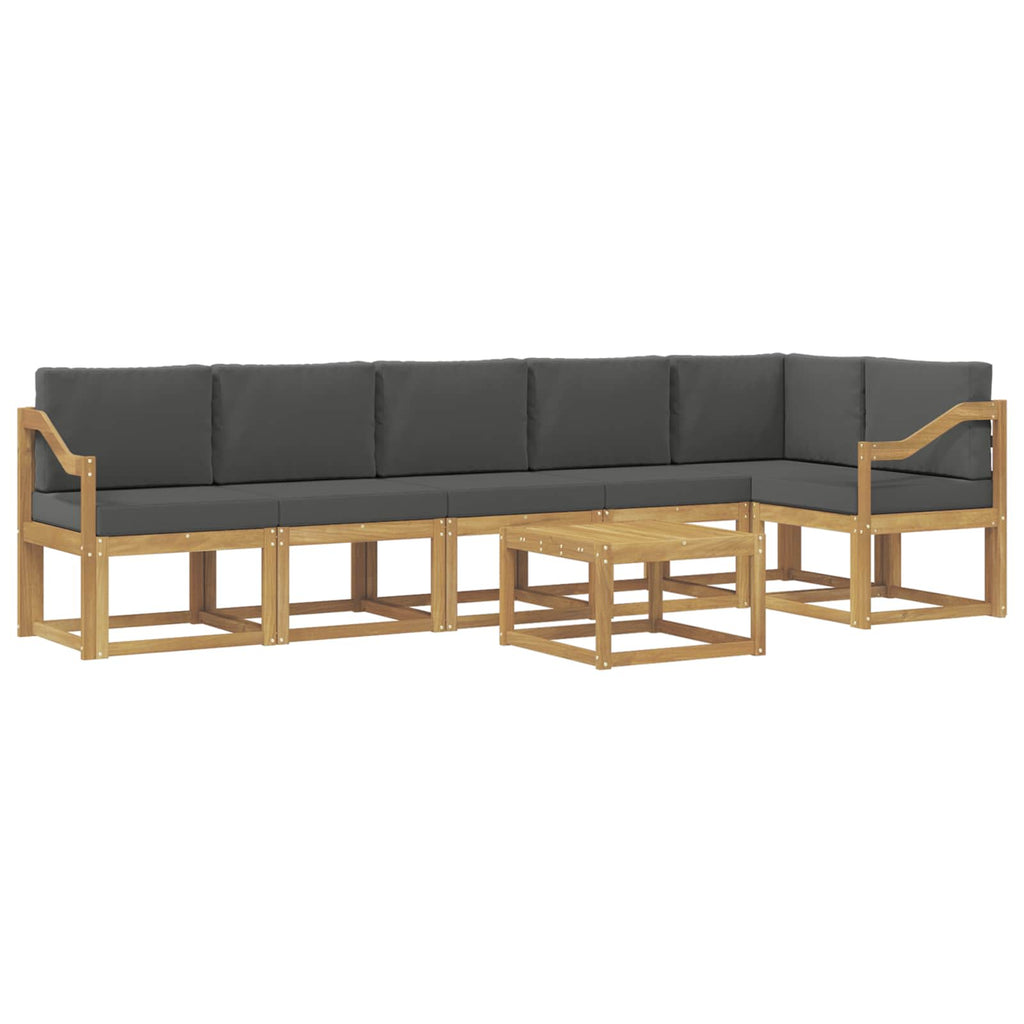 Outdoor-Sofagarnitur 7 pcs Weiß und Anthrazit Polyester