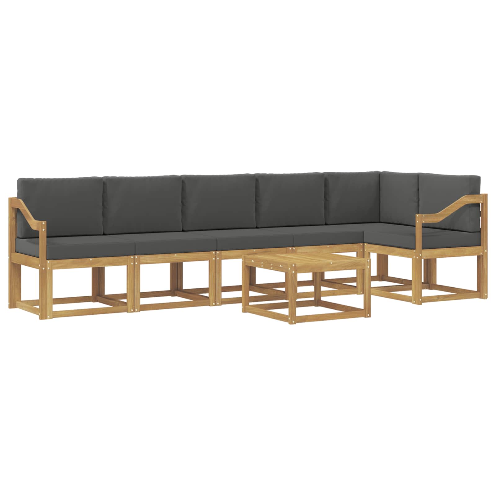 Outdoor-Sofagarnitur 7 pcs Weiß und Anthrazit Polyester