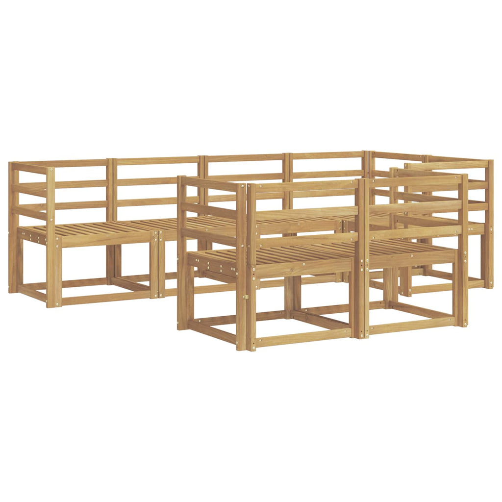 Outdoor-Sofagarnitur 7 pcs Weiß Massivholz Akazie