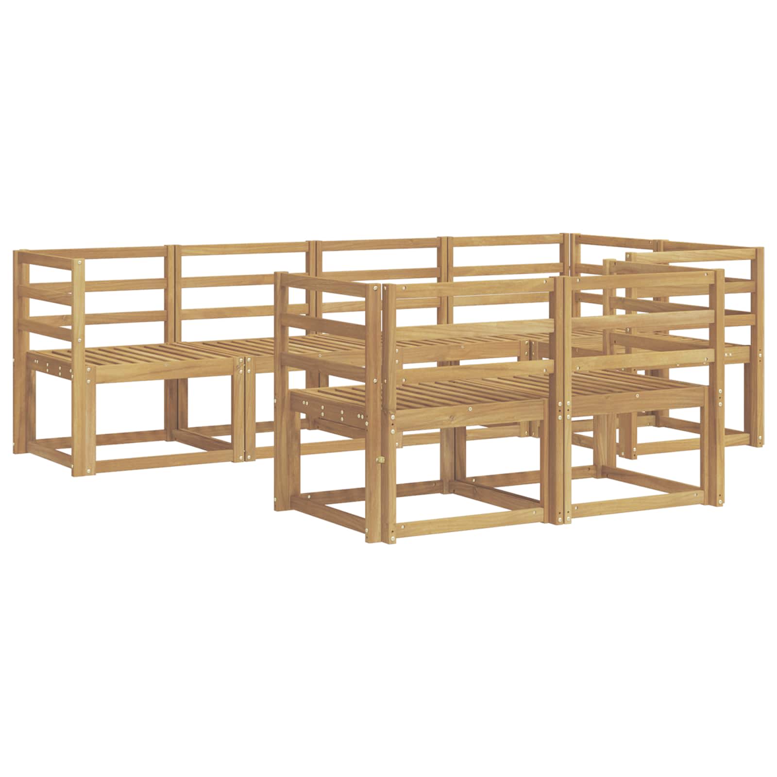 Outdoor-Sofagarnitur 7 pcs Weiß Massivholz Akazie