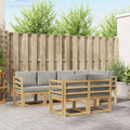 Outdoor-Sofagarnitur mit Kissen 7 pcs Weiß und Hellgrau