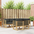 Outdoor-Sofagarnitur 7 pcs Weiß und Anthrazit Polyester