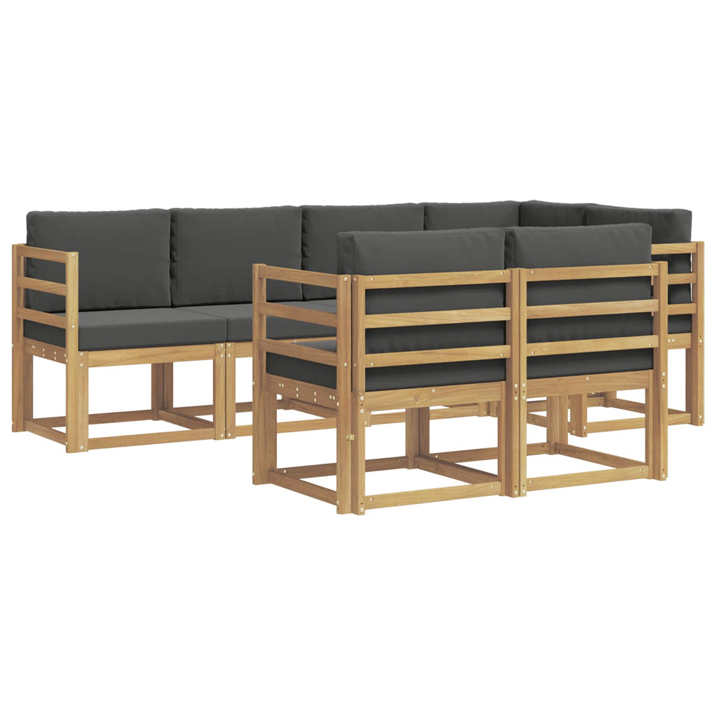 Outdoor-Sofagarnitur 7 pcs Weiß und Anthrazit Polyester