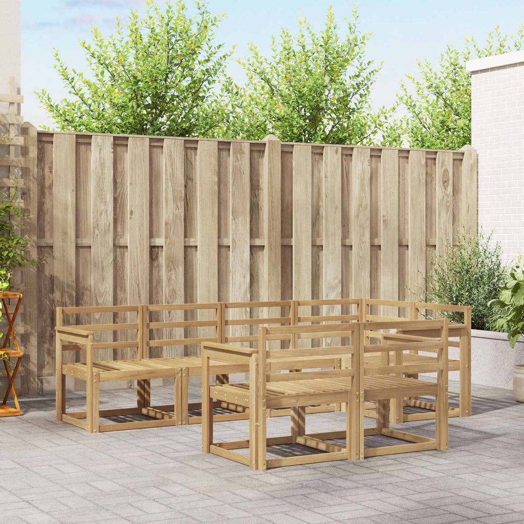Outdoor-Sofagarnitur 7 pcs Weiß Massivholz Akazie