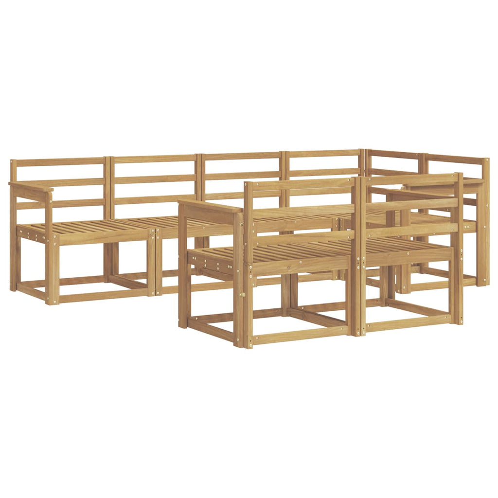 Outdoor-Sofagarnitur 7 pcs Weiß Massivholz Akazie