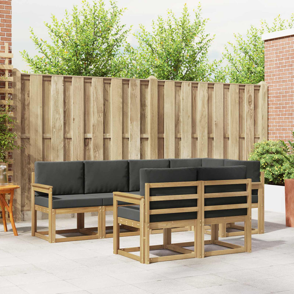 Outdoor-Sofagarnitur 7 pcs Weiß und Anthrazit Polyester