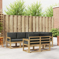 Outdoor-Sofagarnitur 7 pcs Weiß und Anthrazit Polyester