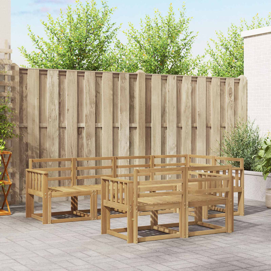 Outdoor-Sofagarnitur 7 pcs Weiß Massivholz Akazie