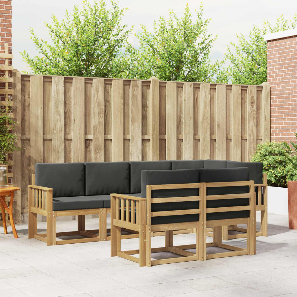 Outdoor-Sofagarnitur 7 pcs Weiß und Anthrazit Polyester