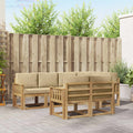 Outdoor-Sofagarnitur mit Kissen 7 pcs Weiß und Beige Polyester
