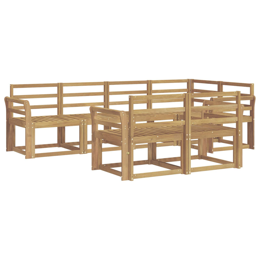 Outdoor-Sofagarnitur 7 pcs Weiß Massivholz Akazie