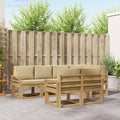 Outdoor-Sofagarnitur mit Kissen 7 pcs Weiß und Beige Polyester