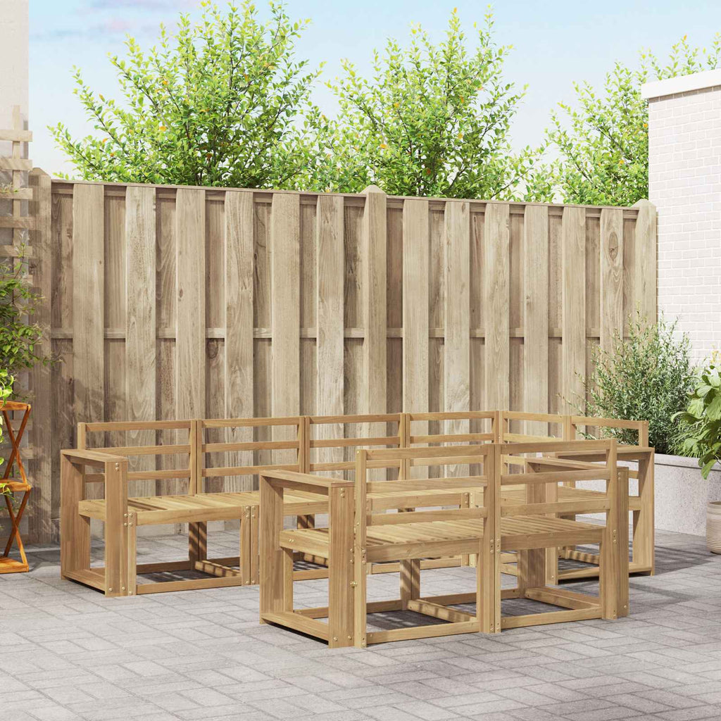 Outdoor-Sofagarnitur 7 pcs Weiß Massivholz Akazie