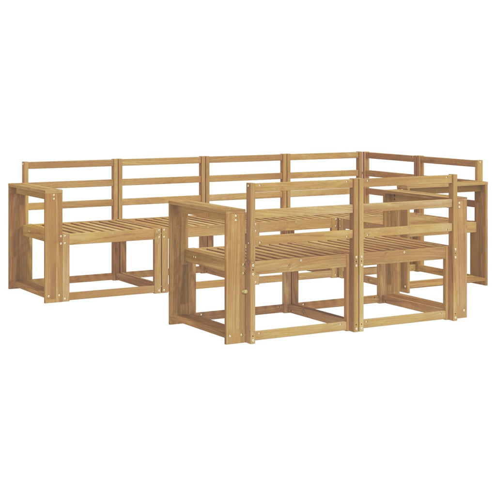 Outdoor-Sofagarnitur 7 pcs Weiß Massivholz Akazie