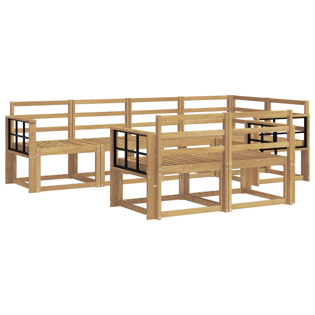Outdoor-Sofagarnitur 7 pcs Weiß Massivholz Akazie