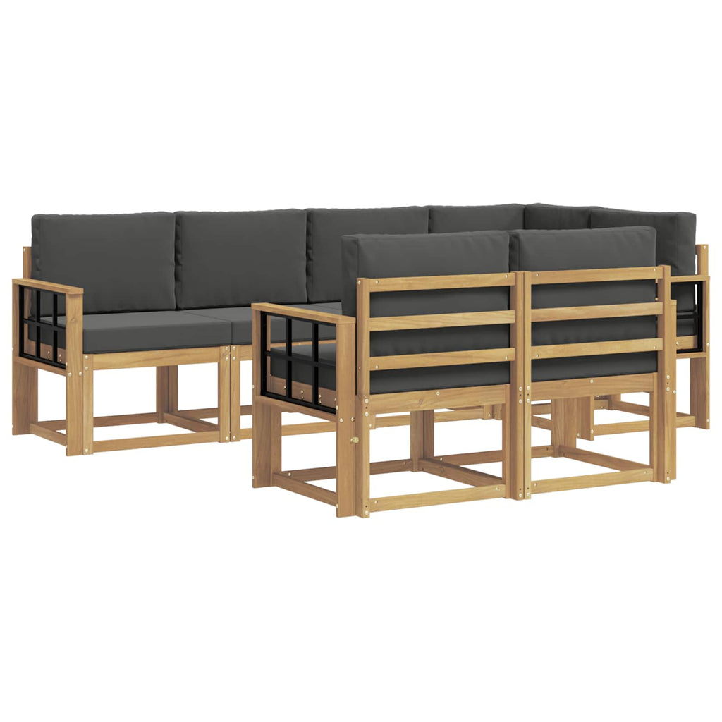 Outdoor-Sofagarnitur 7 pcs Weiß und Anthrazit Polyester