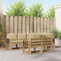 Outdoor-Sofagarnitur mit Kissen 7 pcs Weiß und Beige Polyester