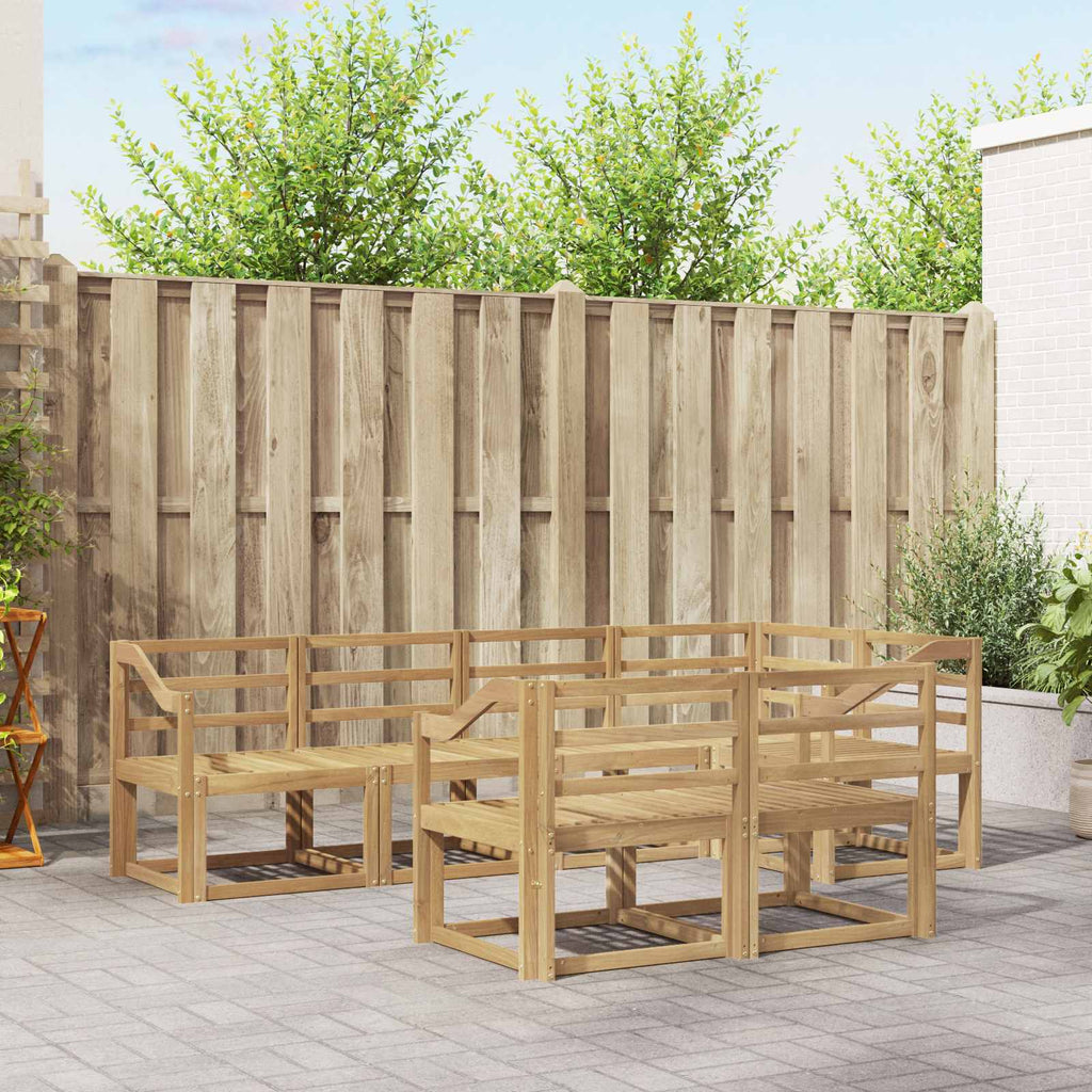Outdoor-Sofagarnitur 7 pcs Weiß Massivholz Akazie