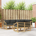 Outdoor-Sofagarnitur 7 pcs Weiß und Anthrazit Polyester