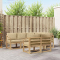 Outdoor-Sofagarnitur mit Kissen 7 pcs Weiß und Beige Polyester