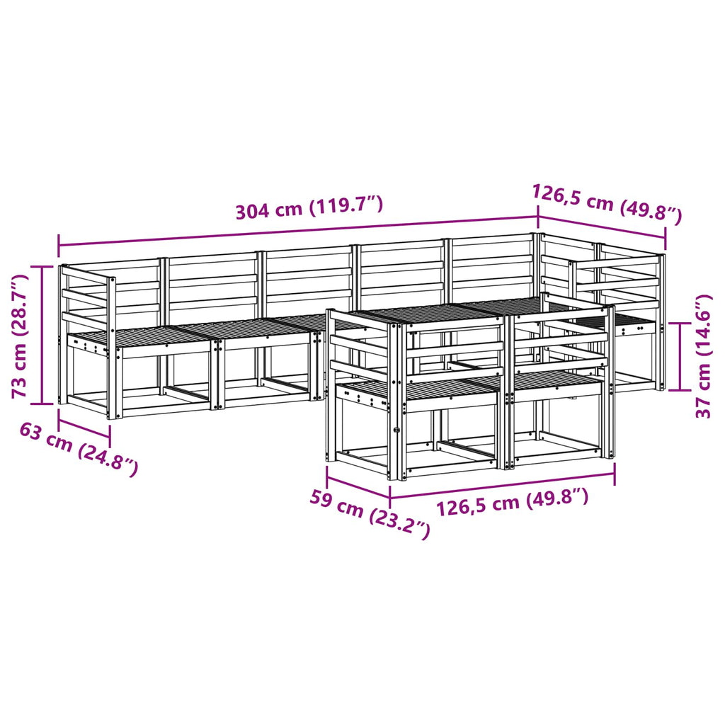 Outdoor-Sofagarnitur 8 pcs Weiß Massivholz Akazie