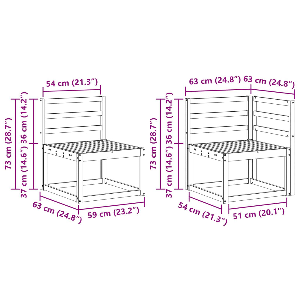 Outdoor-Sofagarnitur 8 pcs Weiß Massivholz Akazie