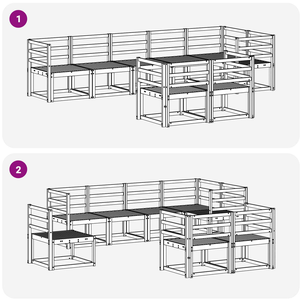 Outdoor-Sofagarnitur 8 pcs Weiß Massivholz Akazie