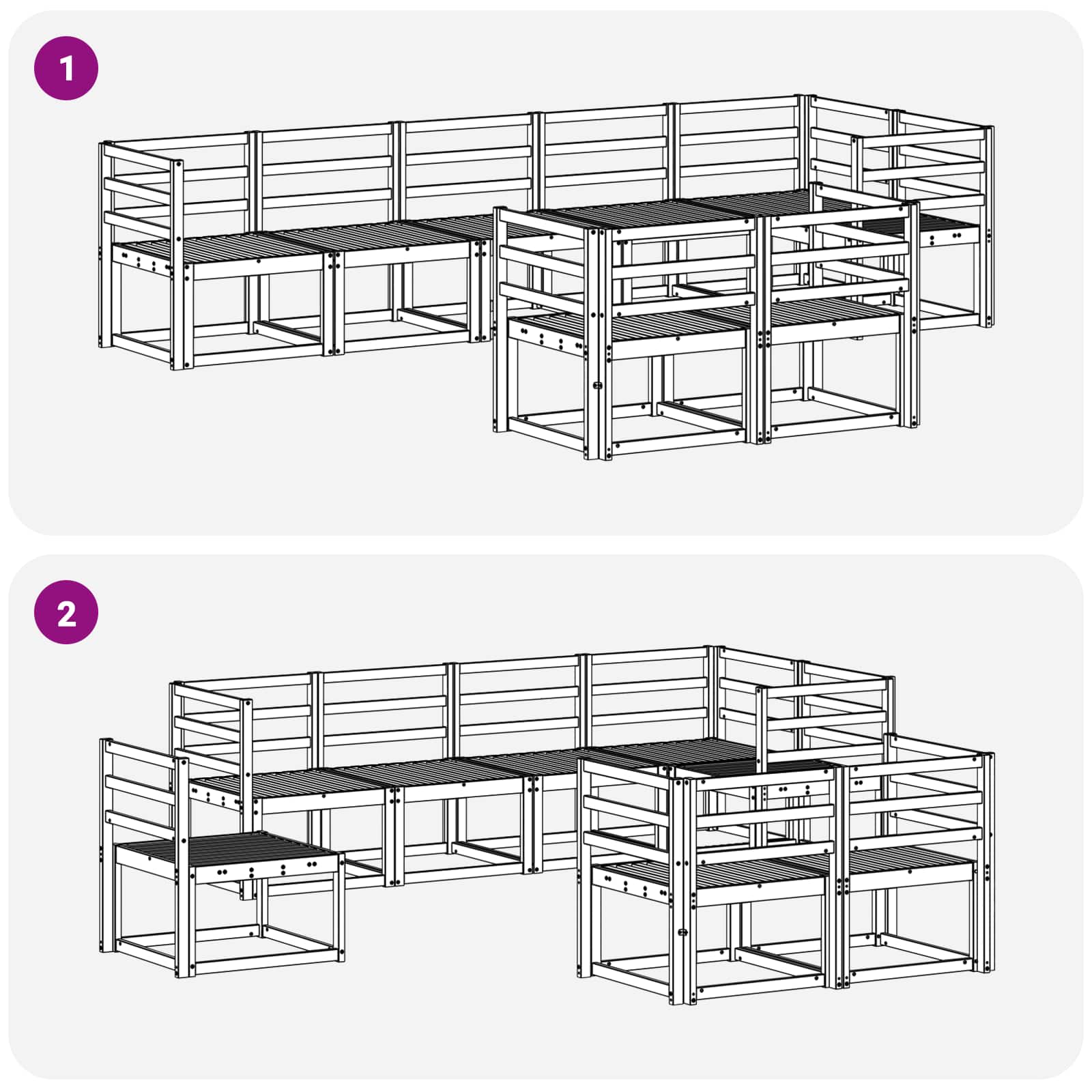 Outdoor-Sofagarnitur 8 pcs Weiß Massivholz Akazie