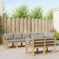 Outdoor-Sofagarnitur mit Kissen 8 pcs Weiß und Hellgrau