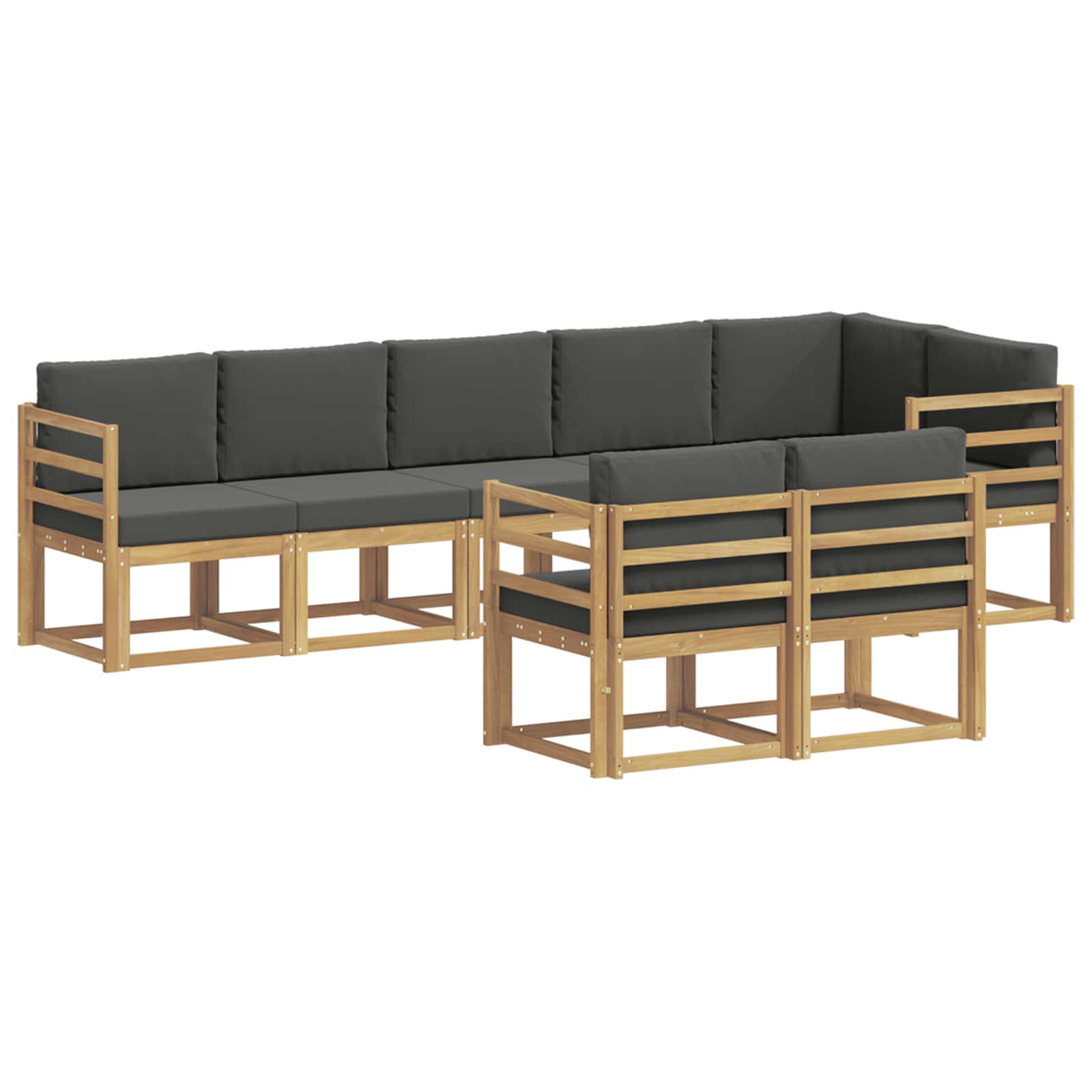Outdoor-Sofagarnitur 8 pcs Weiß und Anthrazit Polyester