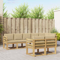 Outdoor-Sofagarnitur mit Kissen 8 pcs Weiß und Beige Polyester