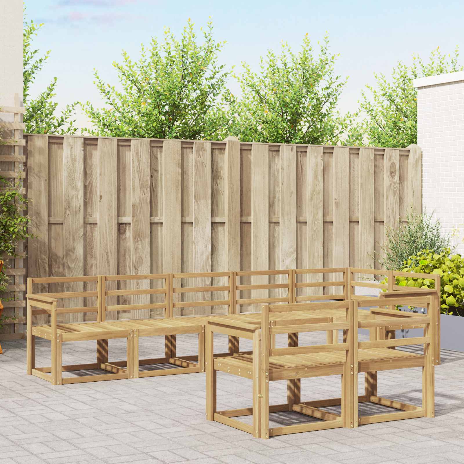 Outdoor-Sofagarnitur 8 pcs Weiß Massivholz Akazie