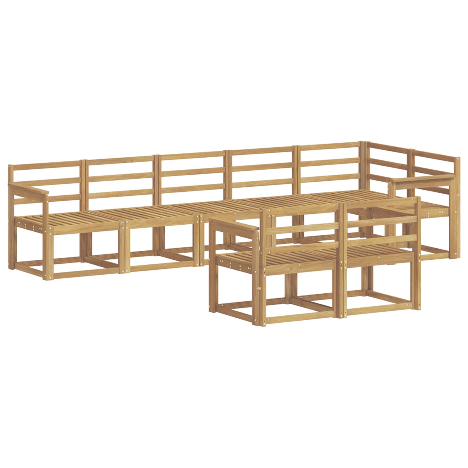 Outdoor-Sofagarnitur 8 pcs Weiß Massivholz Akazie